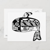 Native American Tlingit Whale Briefkaart (Voorkant / Achterkant)
