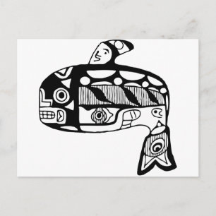 Native American Tlingit Whale Briefkaart