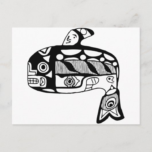 Native American Tlingit Whale Briefkaart (Voorkant)