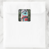 Native American Totem Pole, Anchorage, Alaska Vierkante Sticker (Tas)