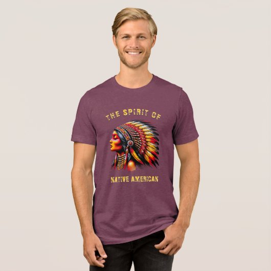Native American Tri-Blend Shirt (Voorkant volledig)
