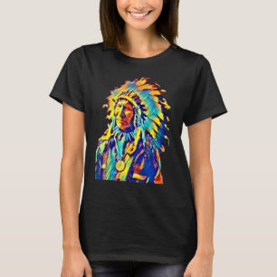Native American Tribal Chief Red Cloud Kleurrijk T-shirt