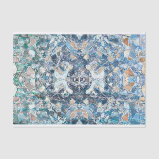 Native American Tribal Classic Blue Tan Design Tissuepapier (Voorkant)