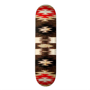 Native American Tribal Design Print Skateboard