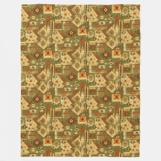 Native american tribal fabric I + jouw ideeën Fleece Deken (Voorkant)