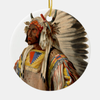 Native American Tribal Indian Chief Dress Keramisch Ornament