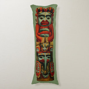 Native American Tribal Indian Totem Pole Spirituee Lichaamskussen