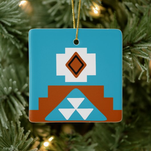 Native American Tribal Inspired Pattern Keramisch Ornament (Boom)