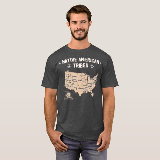 Native American Tribes Map US History T-shirt (Voorkant volledig)