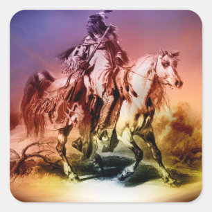 Native American Vierkante Sticker