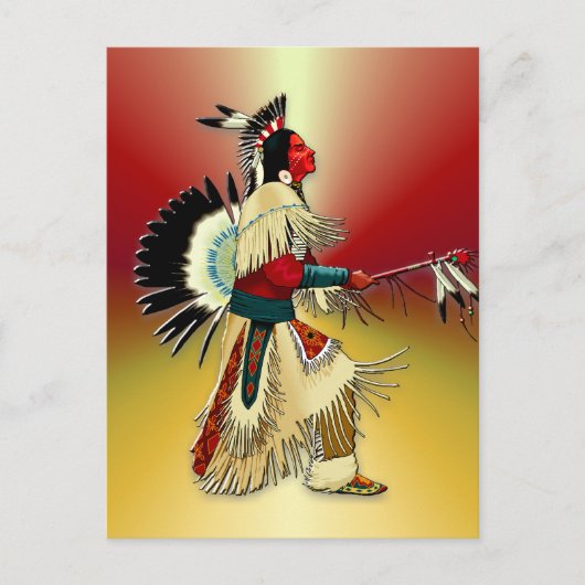 Native American Warrior #5 Briefkaart (Voorkant)
