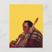  Native American Warrior Peace Pipe Briefkaart (Voorkant)