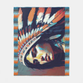 Native American Warrior Princess Fleece Deken (Voorkant)