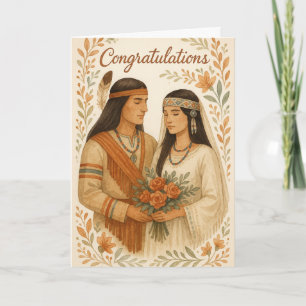 Native American Wedding Gefeliciteerd Kaart