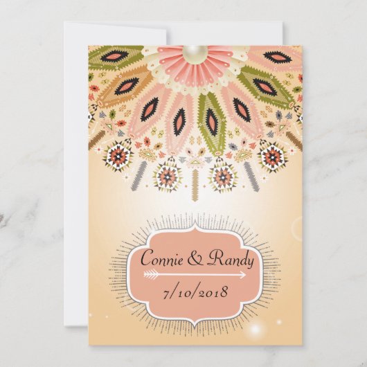 Native American Wedding Invitation Kaart (Voorkant)