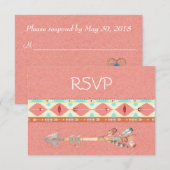 Native American Wedding RSVP Kaartje (Voorkant / Achterkant)