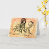 Native American wenskaart.  Harrison Fisher's Kaart (Gele Bloem)