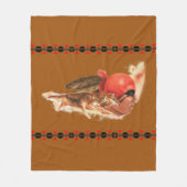 Native American Wolf Clan Cherokee Indian Warrior Fleece Deken (Voorkant)