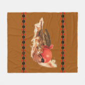 Native American Wolf Clan Cherokee Indian Warrior Fleece Deken (Voorkant (Horizontaal))