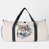 Native American Wolf Duffel Bag Plunjezak (Achterkant)