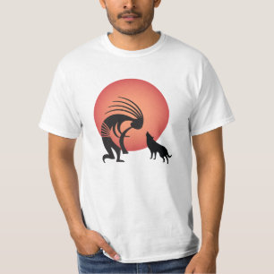 Native American Wolf Moon Kokopelli T-Shirt