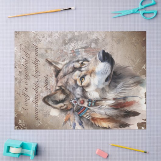 Native American Wolf Tissuepapier (Craft)