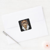 Native American Wolf - Wolf Lovers Vierkante Sticker (Envelop)