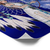 Native American Woman & Blue Wolf Poster Print (Hoek)