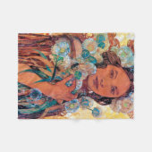 Native American Woman, Mucha Fleece Deken (Voorkant (Horizontaal))
