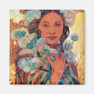 Native American Woman, Mucha Magneet