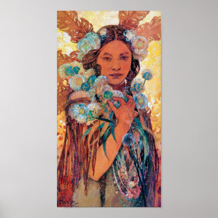 Native American Woman, Mucha Poster
