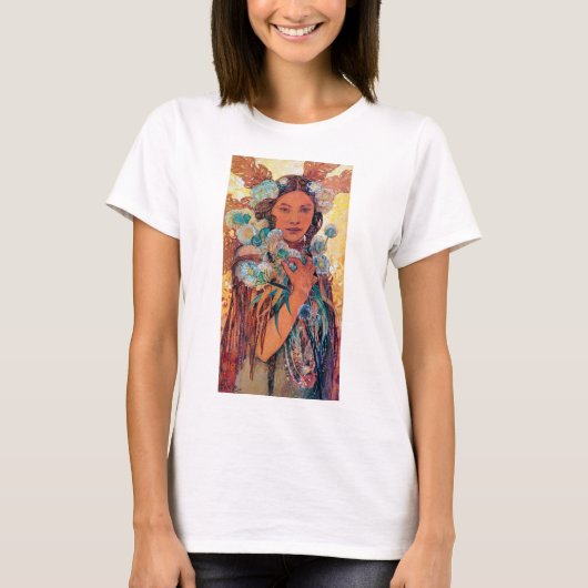 Native American Woman, Mucha T-shirt (Voorkant)