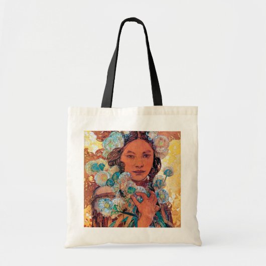 Native American Woman, Mucha Tote Bag (Voorkant)