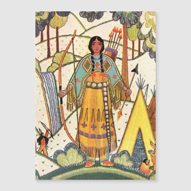  Native American Woman Village Forest (Voorkant)