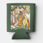  Native American Woman Village Forest Blikjeskoeler (Voorkant)