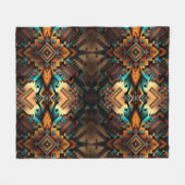 Native Amerikaans-Geïnspireerd Abstract Patroon Fleece Deken (Voorkant (Horizontaal))