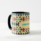 Native Amerikaans patroon & bewerkbaar Mok (Voorkant links)