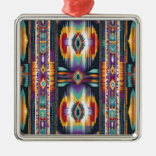 Native Amerikaanse Abstracte Tribute S4 Metalen Ornament