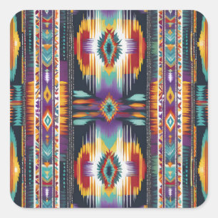 Native Amerikaanse Abstracte Tribute S4 Vierkante Sticker