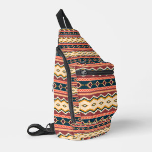 Native Amerikaanse Boho Cultuur Tribal geometrisch Sling Bag