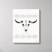 Native Amerikaanse Buffalo Skull Mixed Media Kunst