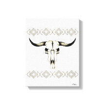 Native Amerikaanse Buffalo Skull Mixed Media Kunst