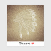 Native Amerikaanse hoofdtooi vinyl Sticker (Vel)