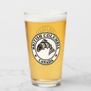 Native Amerikaanse Rode Zwart Wit Haida Art Zalm Glas