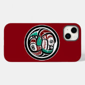 Native Amerikaanse Rode Zwart Wit Haida Otter Zalm Case-Mate iPhone Case (Achterkant (horizontaal))