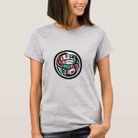 Native Amerikaanse Rode Zwart Wit Haida Otter Zalm