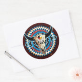 Native Amerikaanse ronde schedel sticker (Envelop)