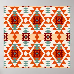 Native Amerikaanse stijl geometrische naadloos Poster