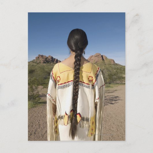 Native Amerikaanse vrouw in traditionele kleding 2 Briefkaart (Voorkant)