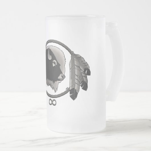 Native Art Beer Mok Wildlife Art Metis Glass Mok (Voorkant rechts)